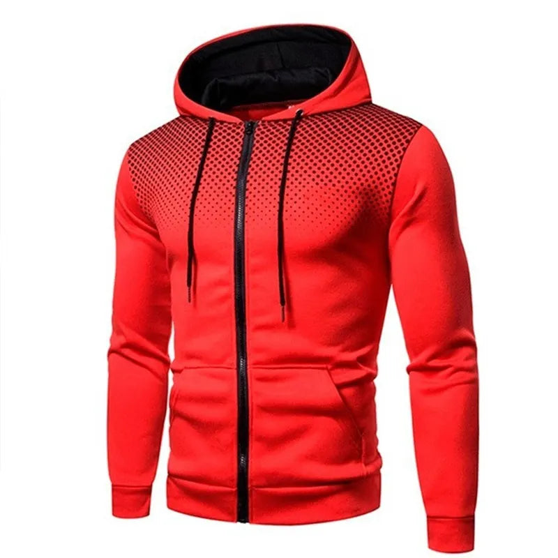 Mens Hoodie Zip Up Sweatshirt Graphic Zipper