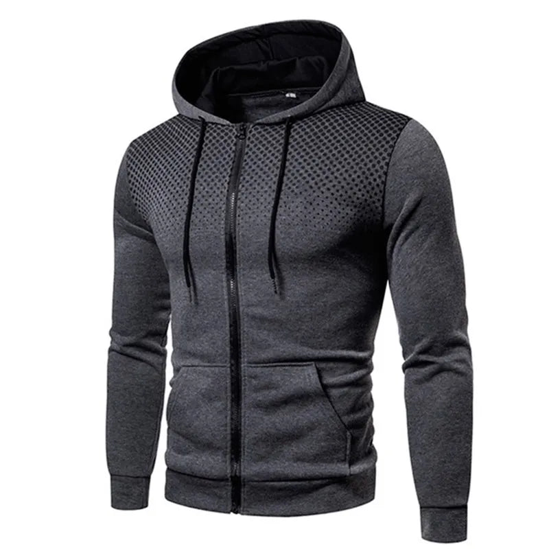 Mens Hoodie Zip Up Sweatshirt Graphic Zipper