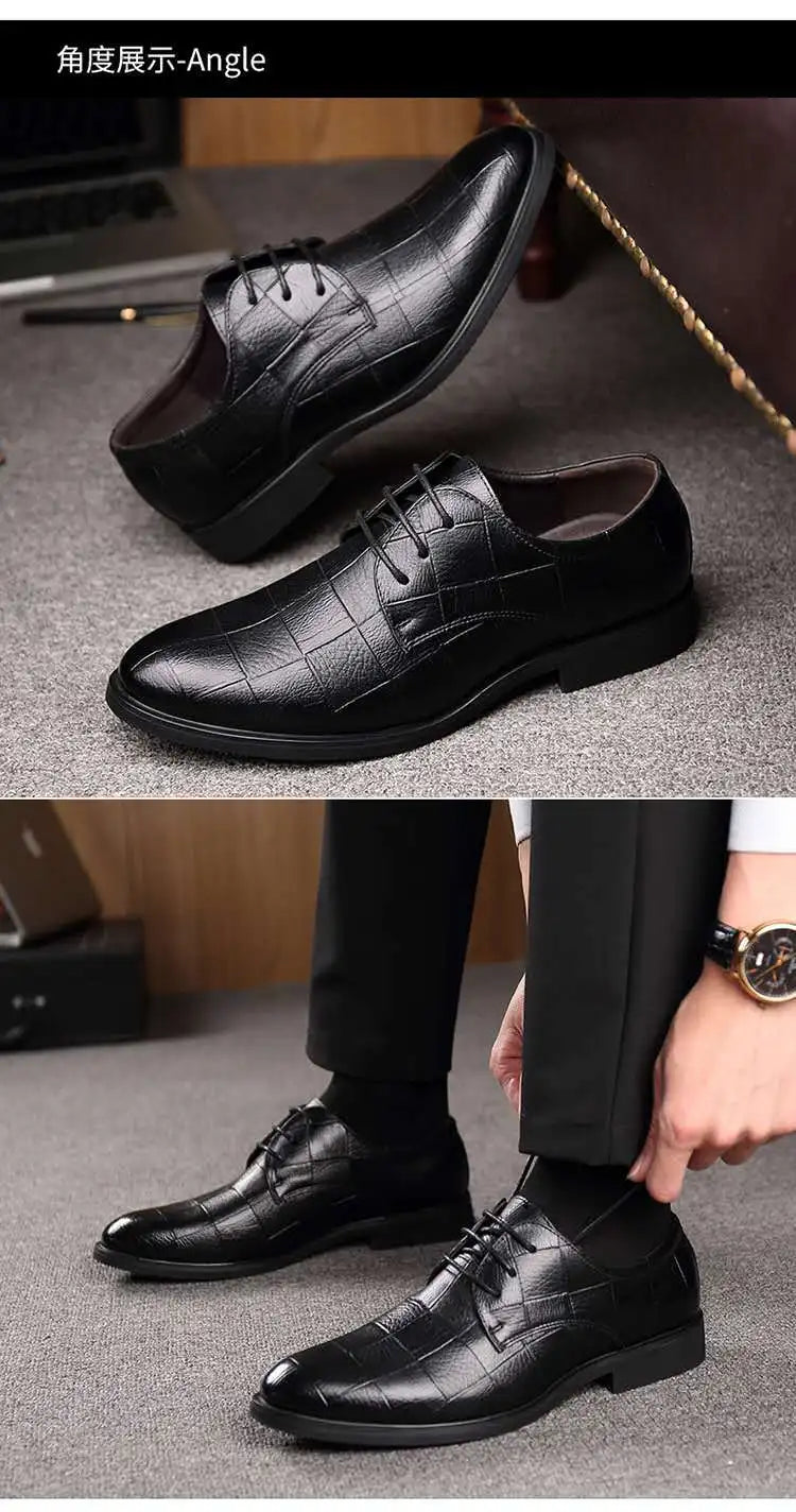 Oxford Men Brogue Formal Genuine Leather Shoes