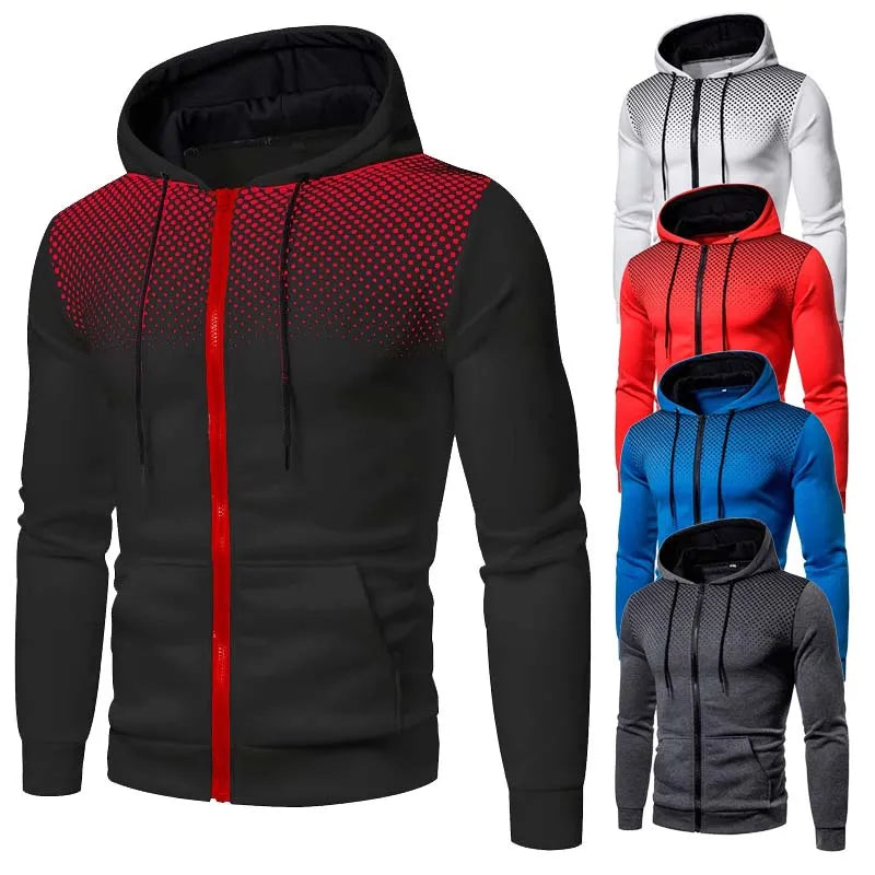 Mens Hoodie Zip Up Sweatshirt Graphic Zipper