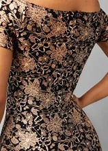 Women Luxury Designer Short Sleeves Evening Gown Floral Maxi Dress