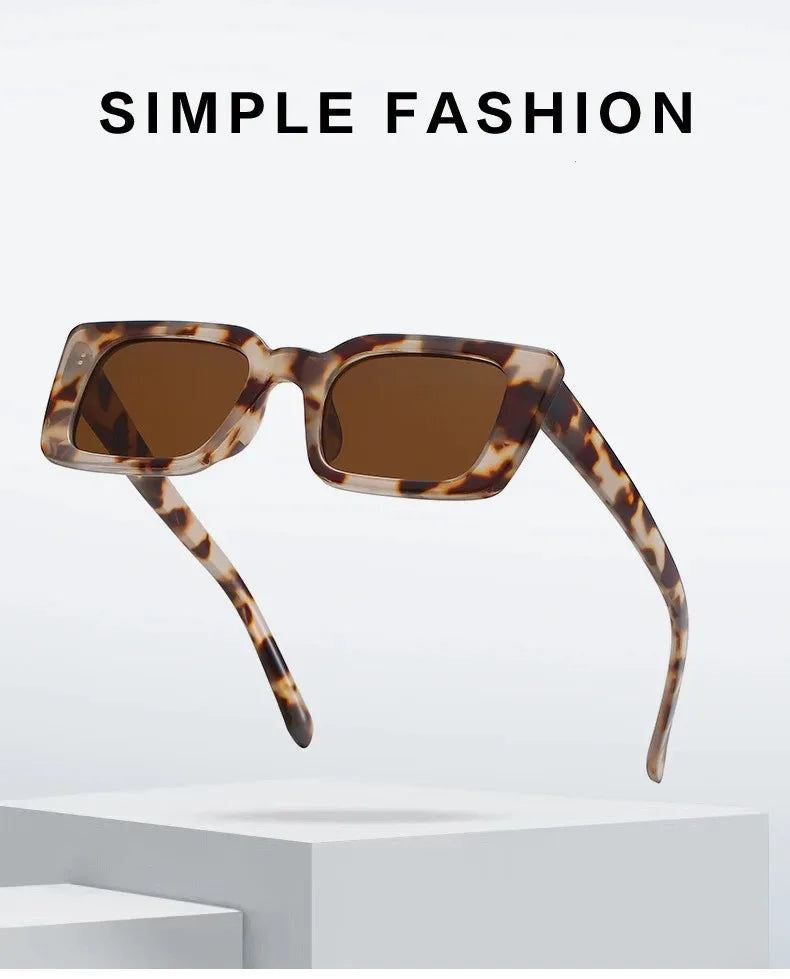 Leopard Square Women Big Stylish Brown Sun Glasses