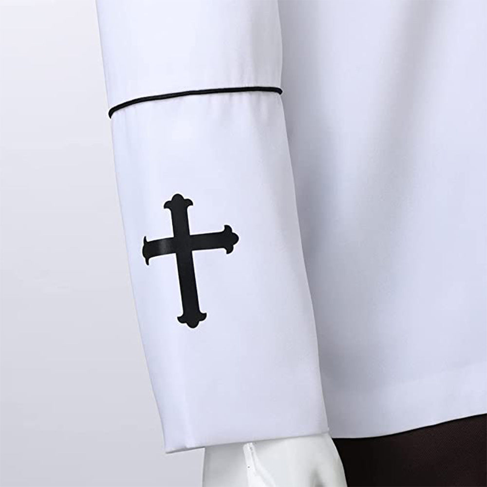 Clergy Collar Cassock Man Clergy Robe Cross on Cuffs