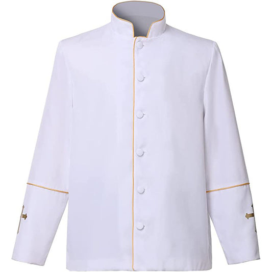 Clergy Collar Cassock Man Clergy Robe Cross on Cuffs