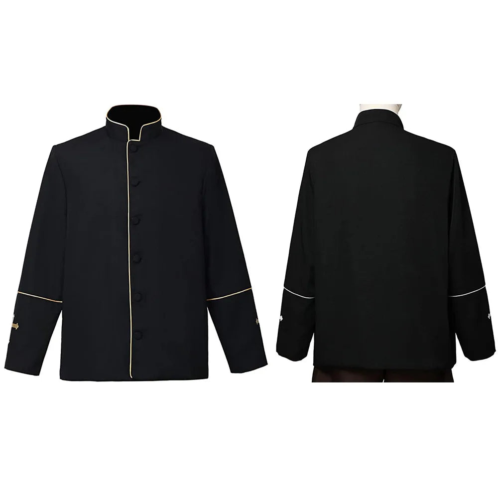 Clergy Collar Cassock Man Clergy Robe Cross on Cuffs