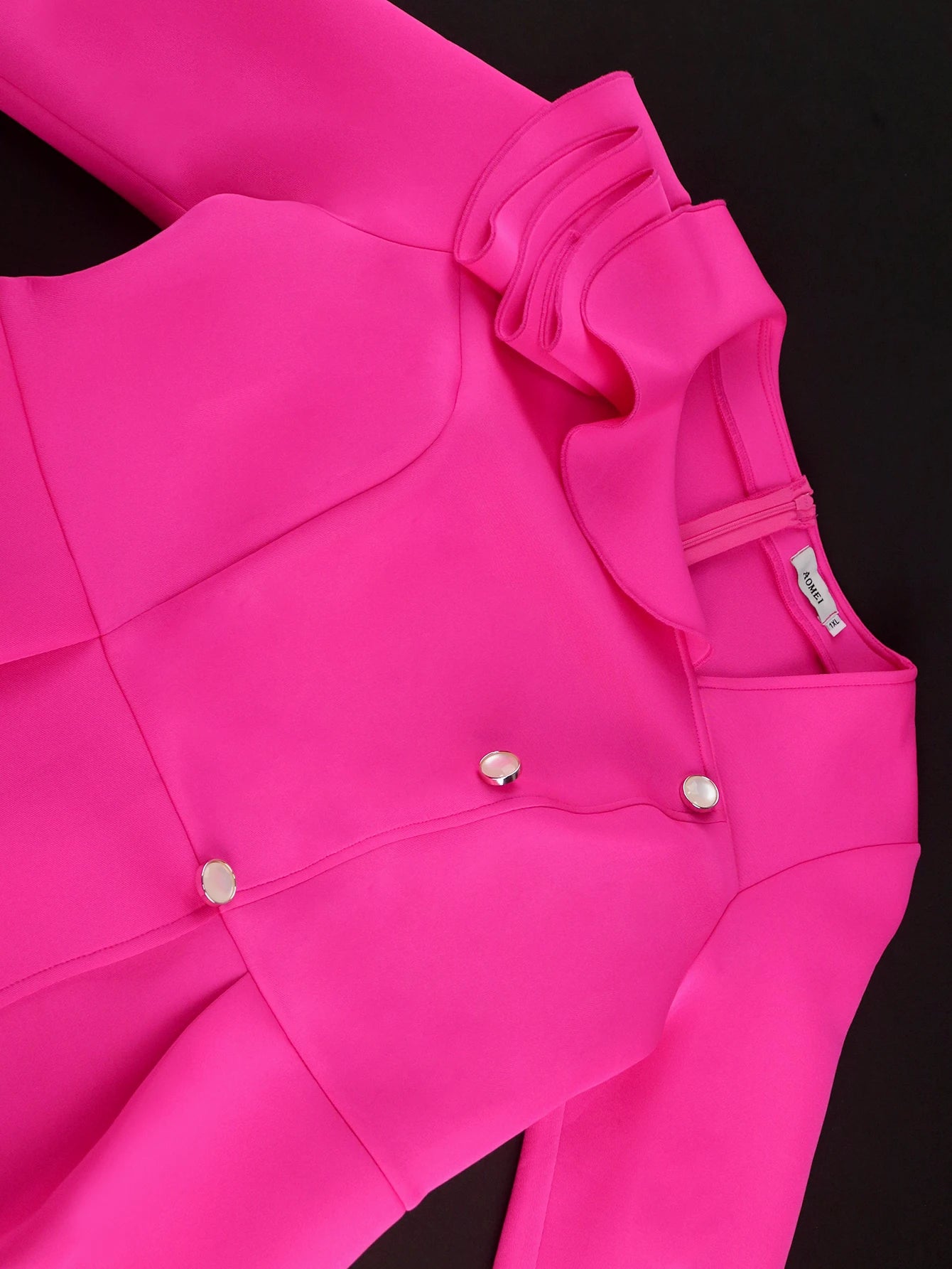 Elegant Dress Women Long Sleeves Asymmetrical Raffel Neck Office Lady Formal Party Church Dress