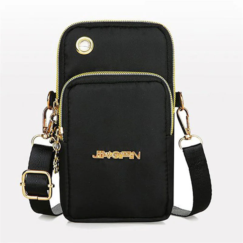 Phone Crossbody Bags for Women Shoulder Bag  With Headphone Plug 3 Layer Wallet