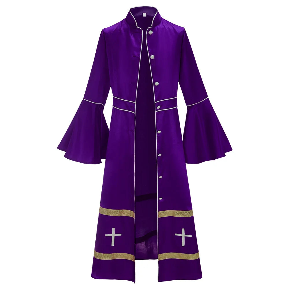 Women Stylish Flar Cuffs Sleeves Clergy Preaching Robes