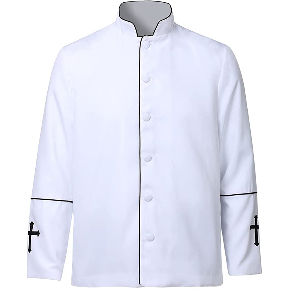 Clergy Collar Cassock Man Clergy Robe Cross on Cuffs