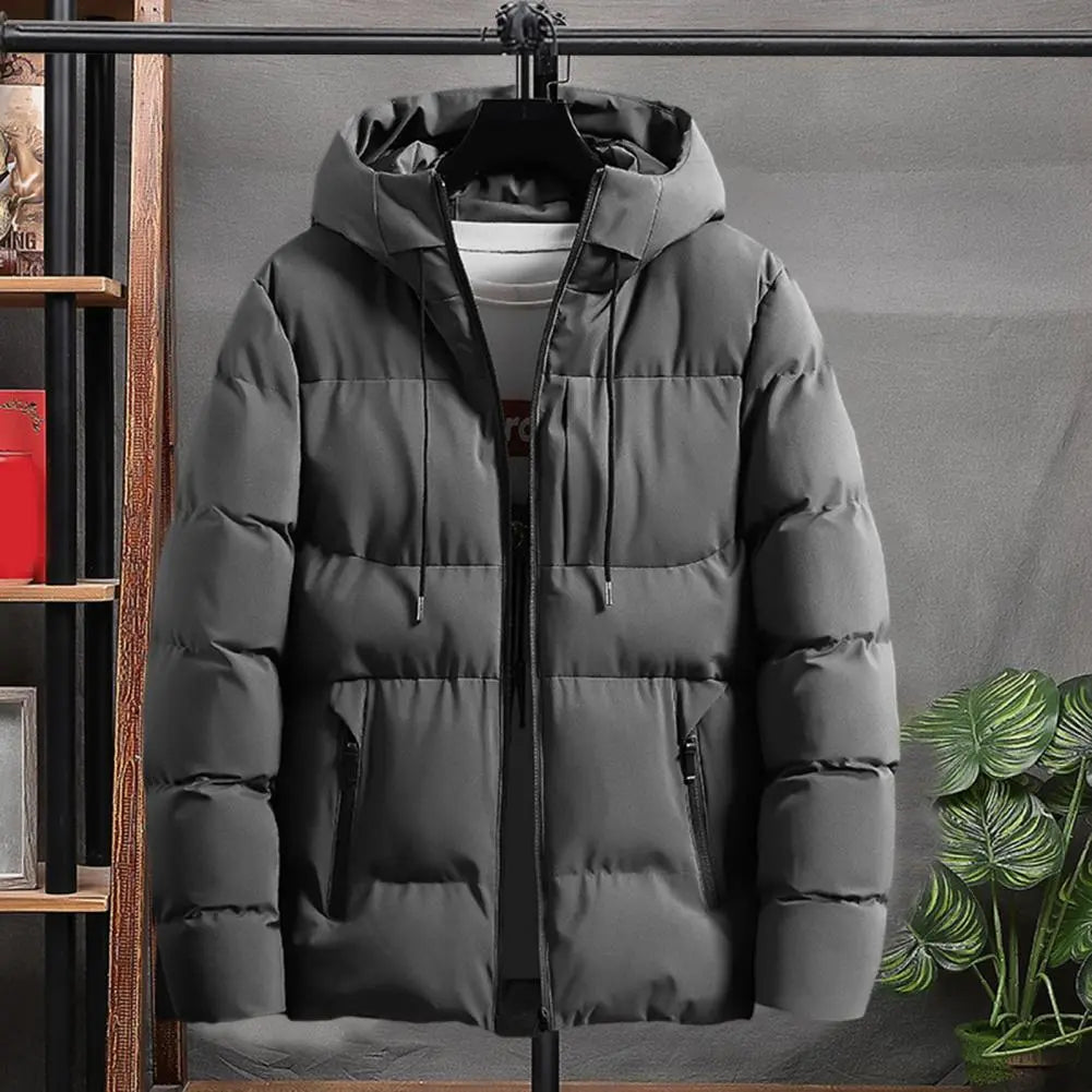 Quilted Men Coat With Hoodies Puffer Jacket