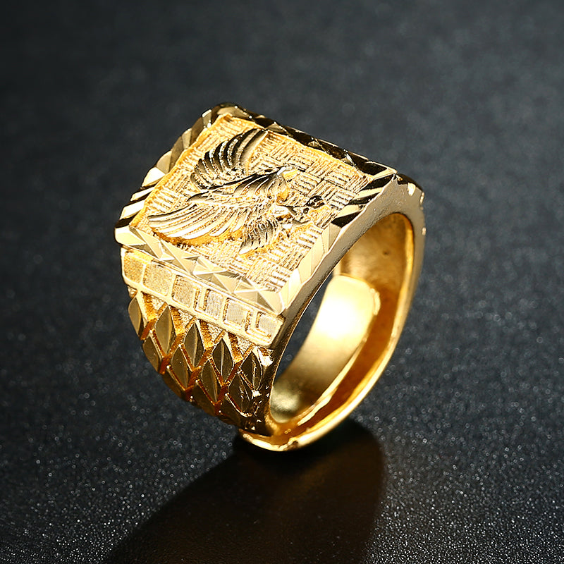 Eagle Luxury Gold Plated Formal Office Men Rings