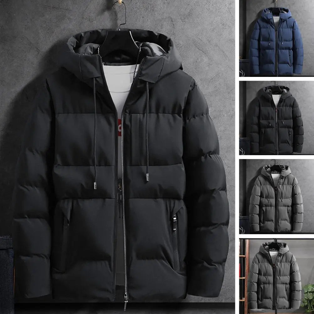 Quilted Men Coat With Hoodies Puffer Jacket