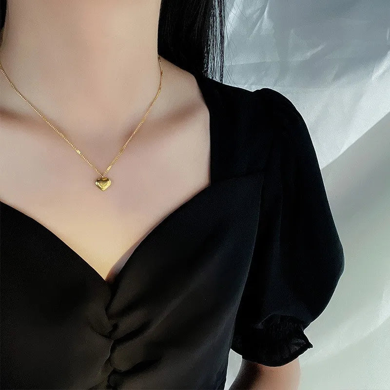 Gold Tone Heart Neckless