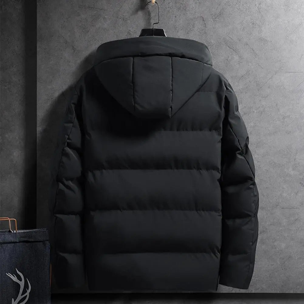 Quilted Men Coat With Hoodies Puffer Jacket