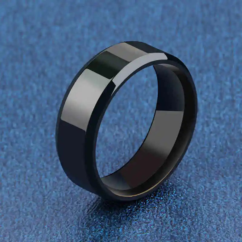 Wedding And Party Men Quality Stylish Solid Black Ring