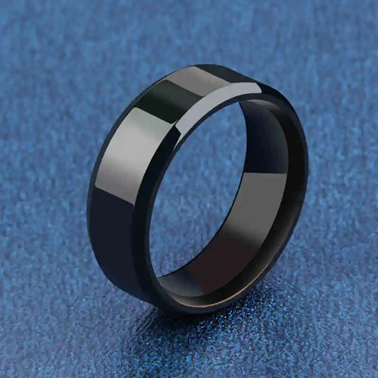 Wedding And Party Men Quality Stylish Solid Black Ring