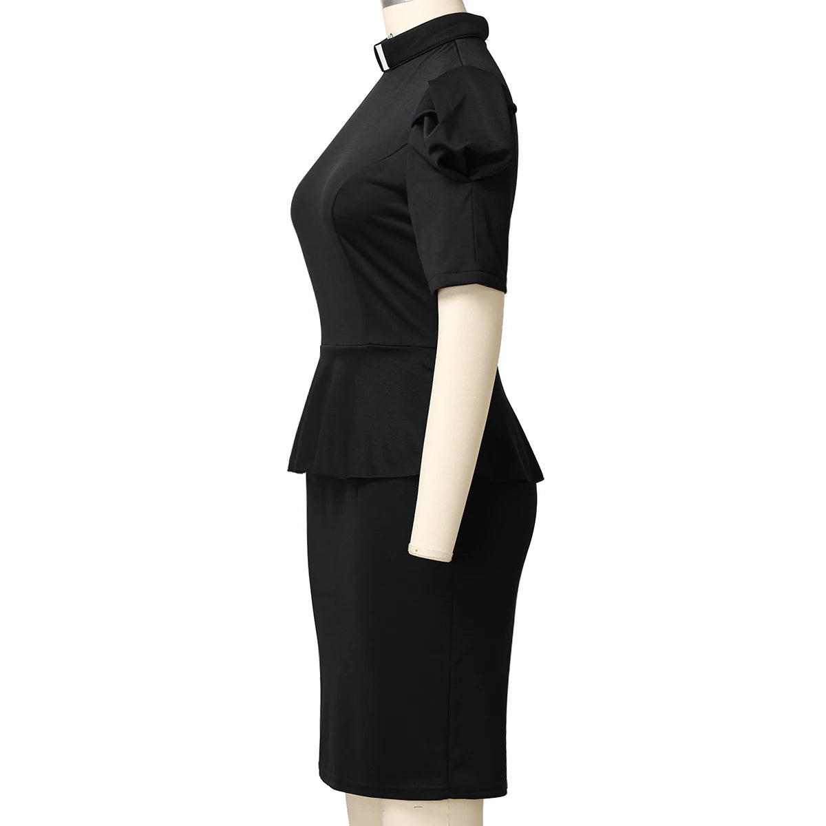 Clergy Women Dress Short Sleeves Black Minister Dress