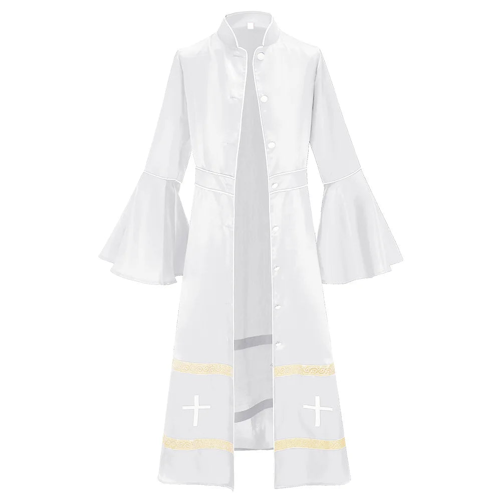 Women Stylish Flar Cuffs Sleeves Clergy Preaching Robes