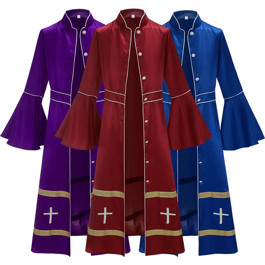 Women Stylish Flar Cuffs Sleeves Clergy Preaching Robes