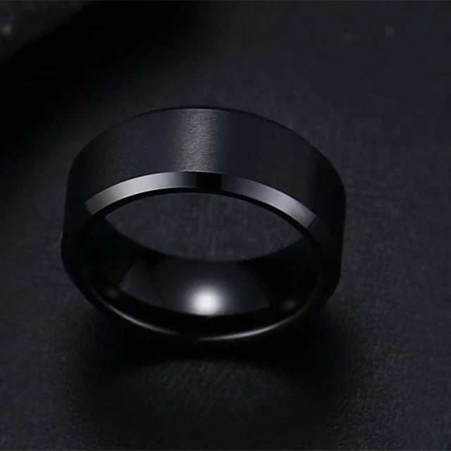 Wedding And Party Men Quality Stylish Solid Black Ring