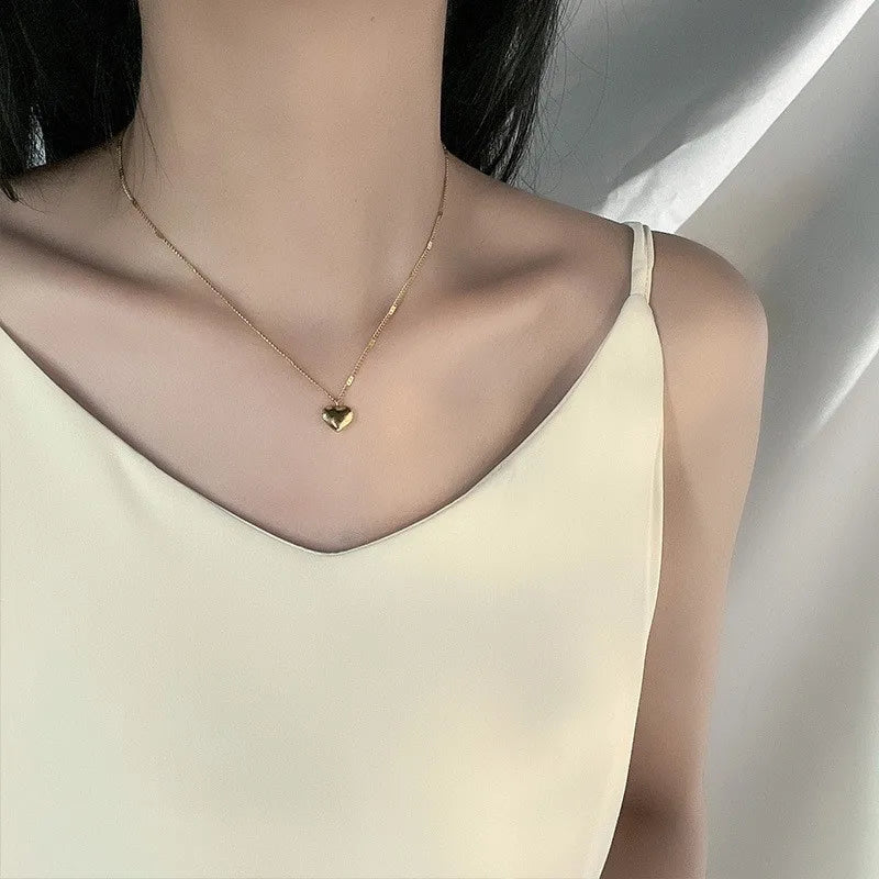 Gold Tone Heart Neckless