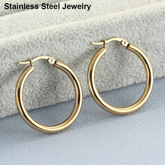 Elegant Gold / Silver Plated Hoop Earrings