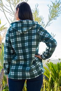 Women Plaid Zip Up Casual Hoodies Jackets