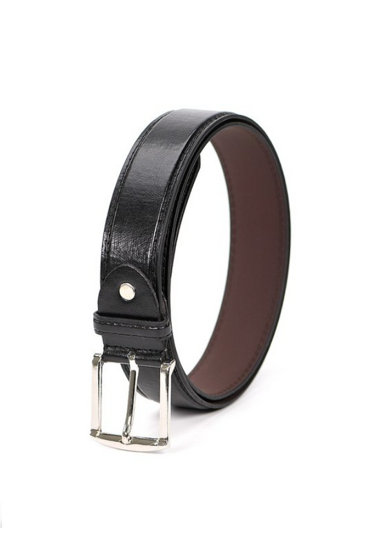 Black Leather Man Office Work Formal Belt
