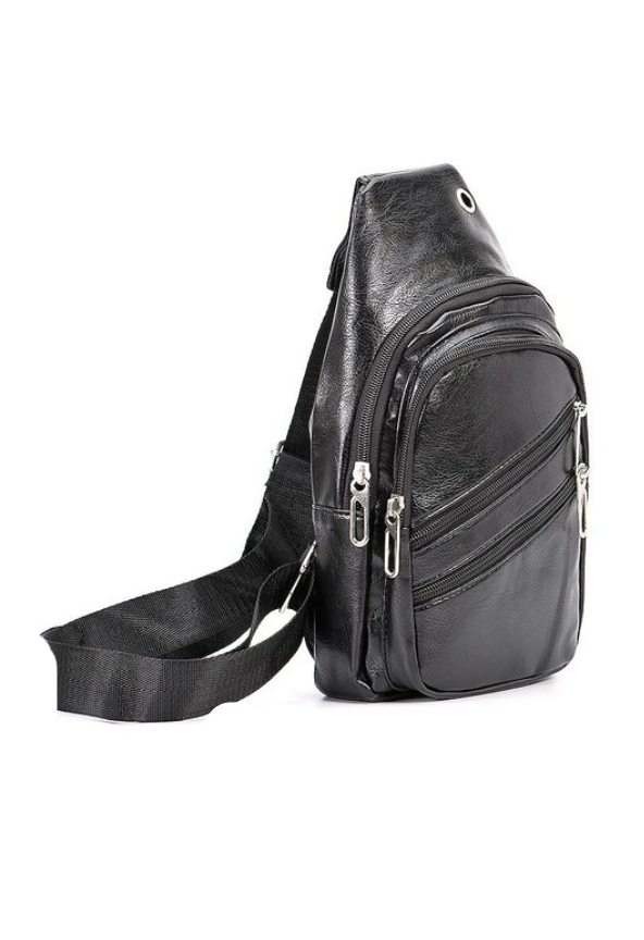 Leather Cross Body Adjustable Shoulder Back Pack Men