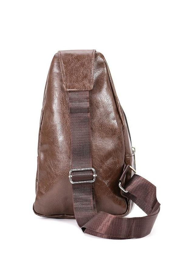 Leather Cross Body Adjustable Shoulder Back Pack Men