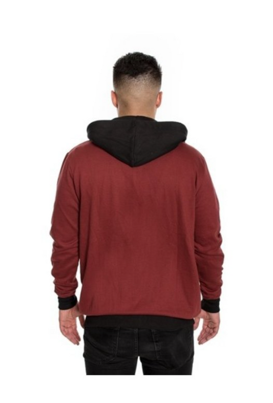 Black and Burgurdy Men Hoodie