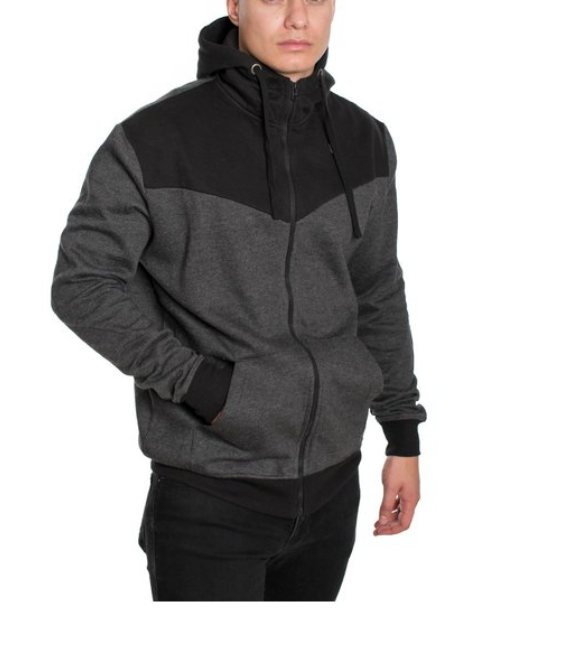 Gray And Black Men Hoodie