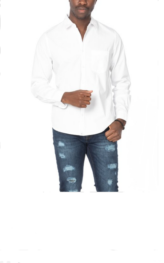 Long Sleeve Men Solid Shirt