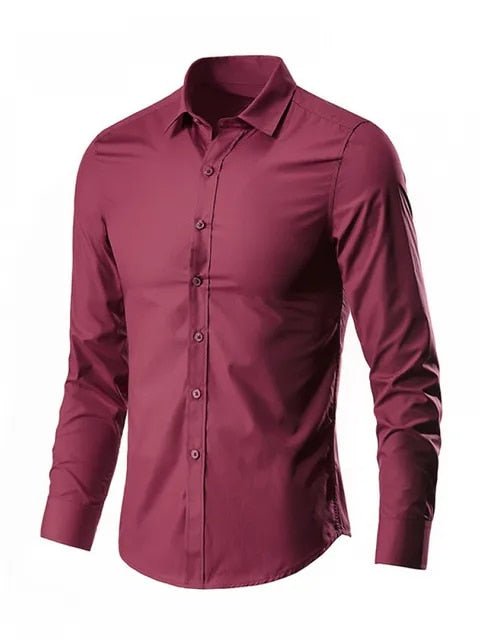 Men Anti-Wrinkle Free Slim Fit Short Sleev Ans Long Sleeve Shirts