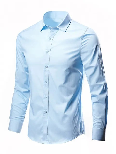 Men Anti-Wrinkle Free Slim Fit Short Sleev Ans Long Sleeve Shirts