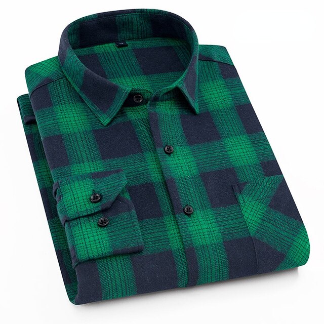 Men Plaid Regular Fit Long Sleeves Shirts