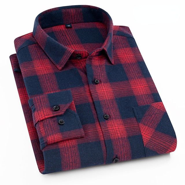 Men Plaid Regular Fit Long Sleeves Shirts