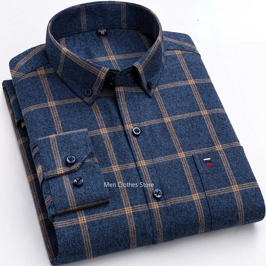 Men Plaid Regular Fit Long Sleeves Shirts