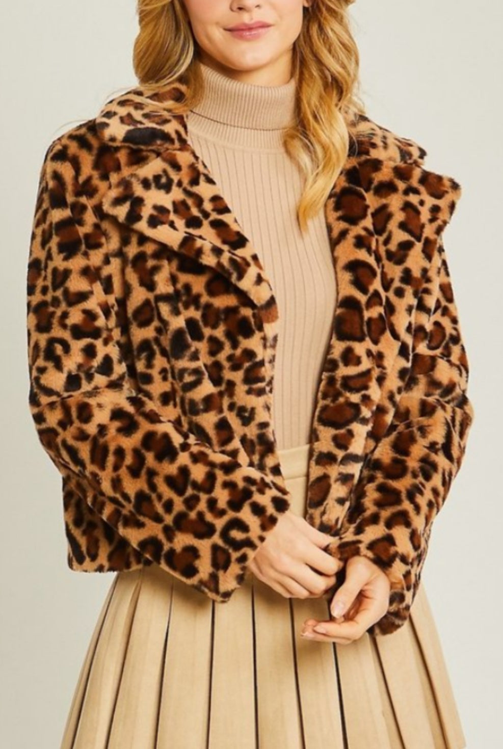 Women's Leopard Print Jacket Formal Stylish Coat