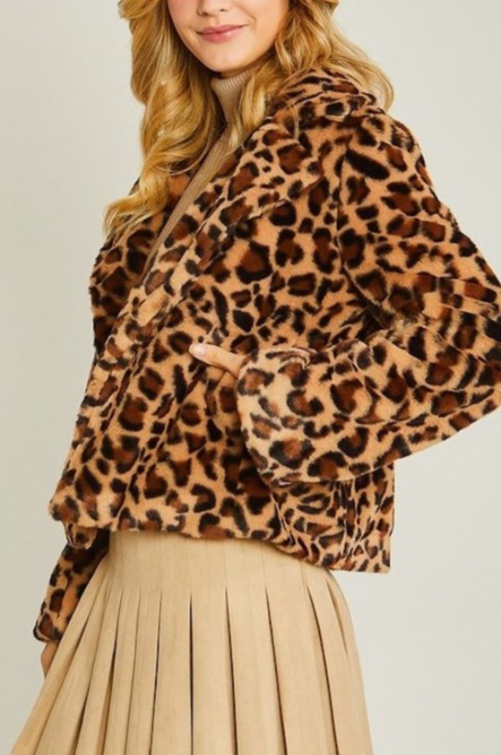Women's Leopard Print Jacket Formal Stylish Coat