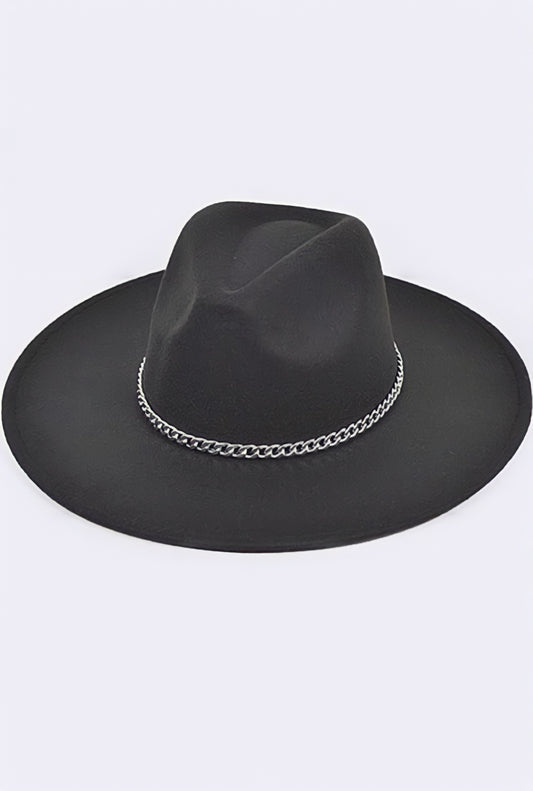 Chain Accent Fedora Hat