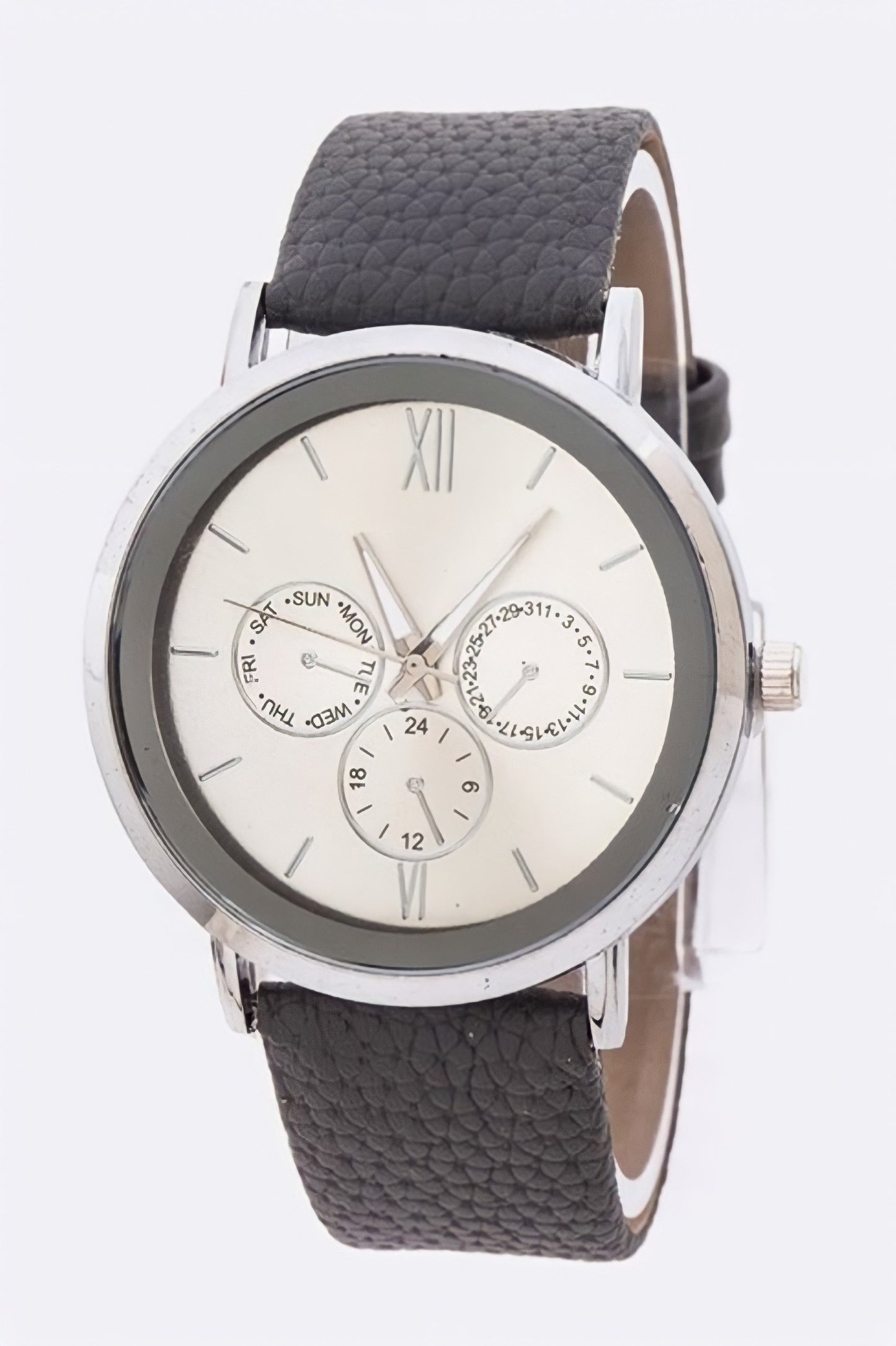 Unisex Faux Leather Watch
