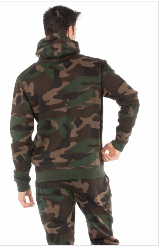Men Camouflage Zipper Hoodie
